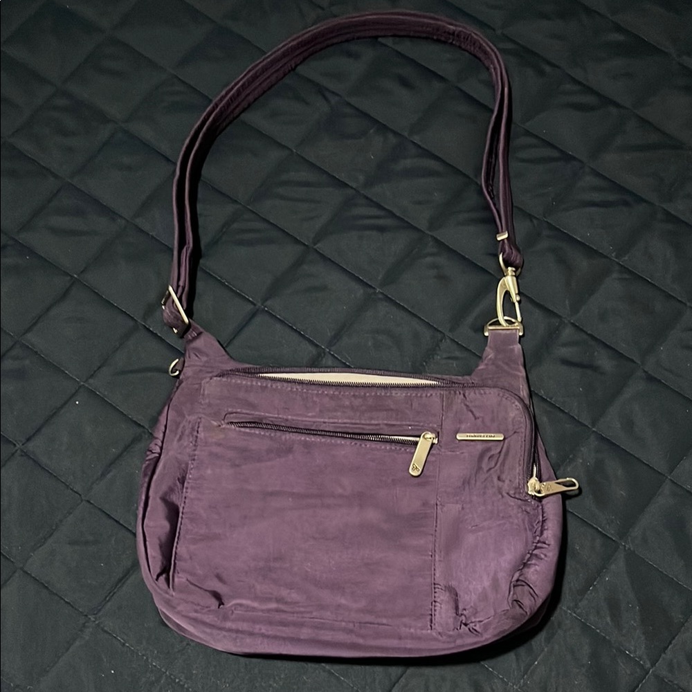 Travelon Sophisticated Purple Crossbody Bag with Adjustable Strap